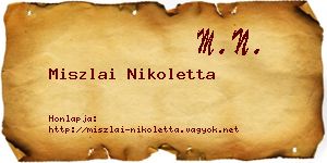 Miszlai Nikoletta névjegykártya