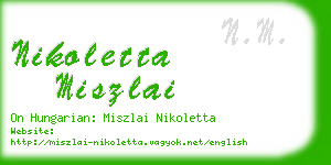nikoletta miszlai business card